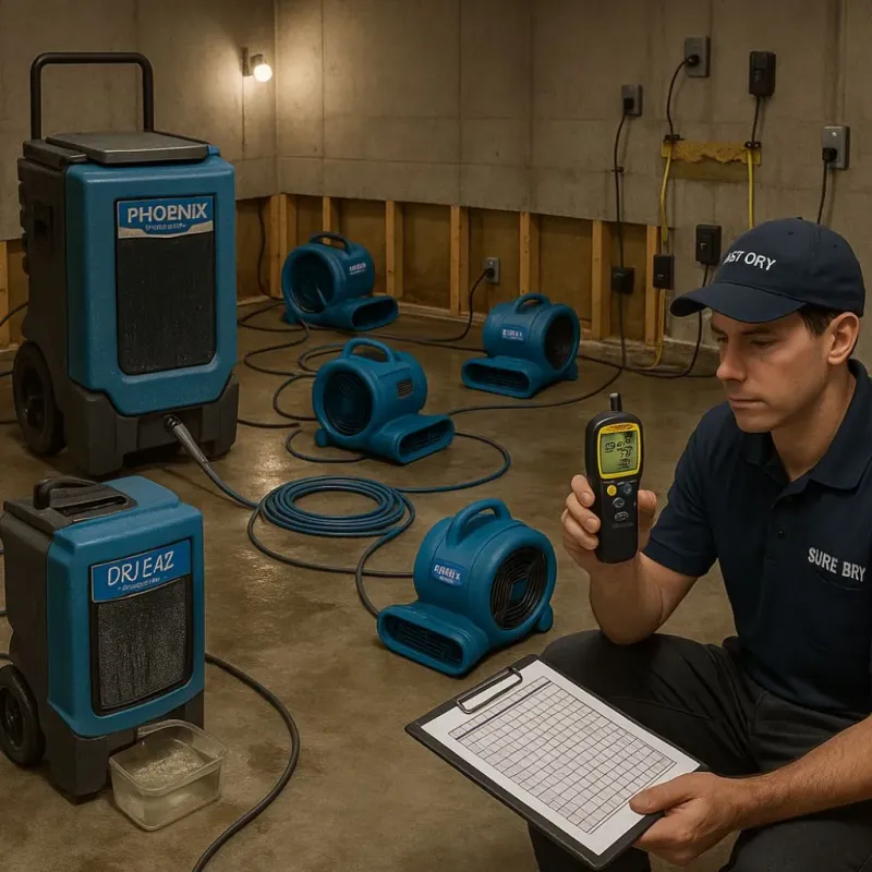Structural Drying and Dehumidification process in Rosiclare, IL